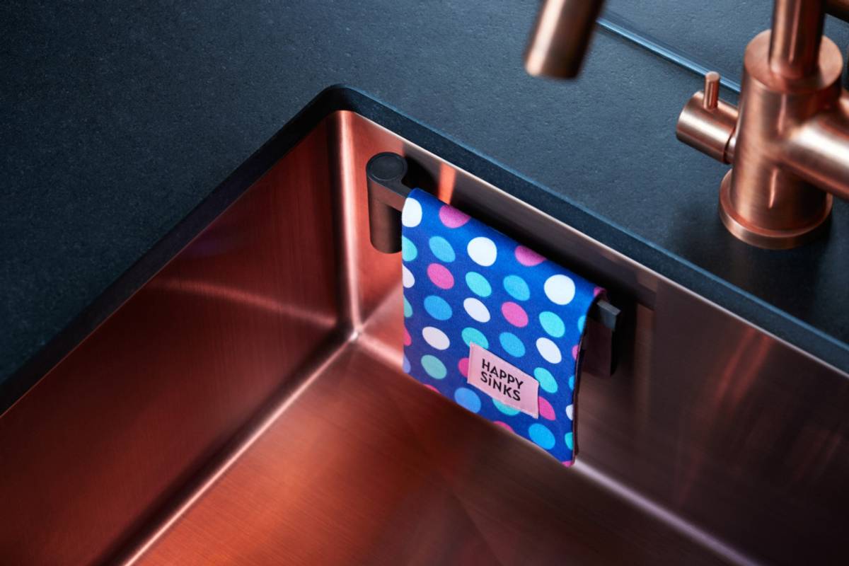 HAPPY SINKS Kjøkkenklut i organisk bomull, 3 stk Dot blue