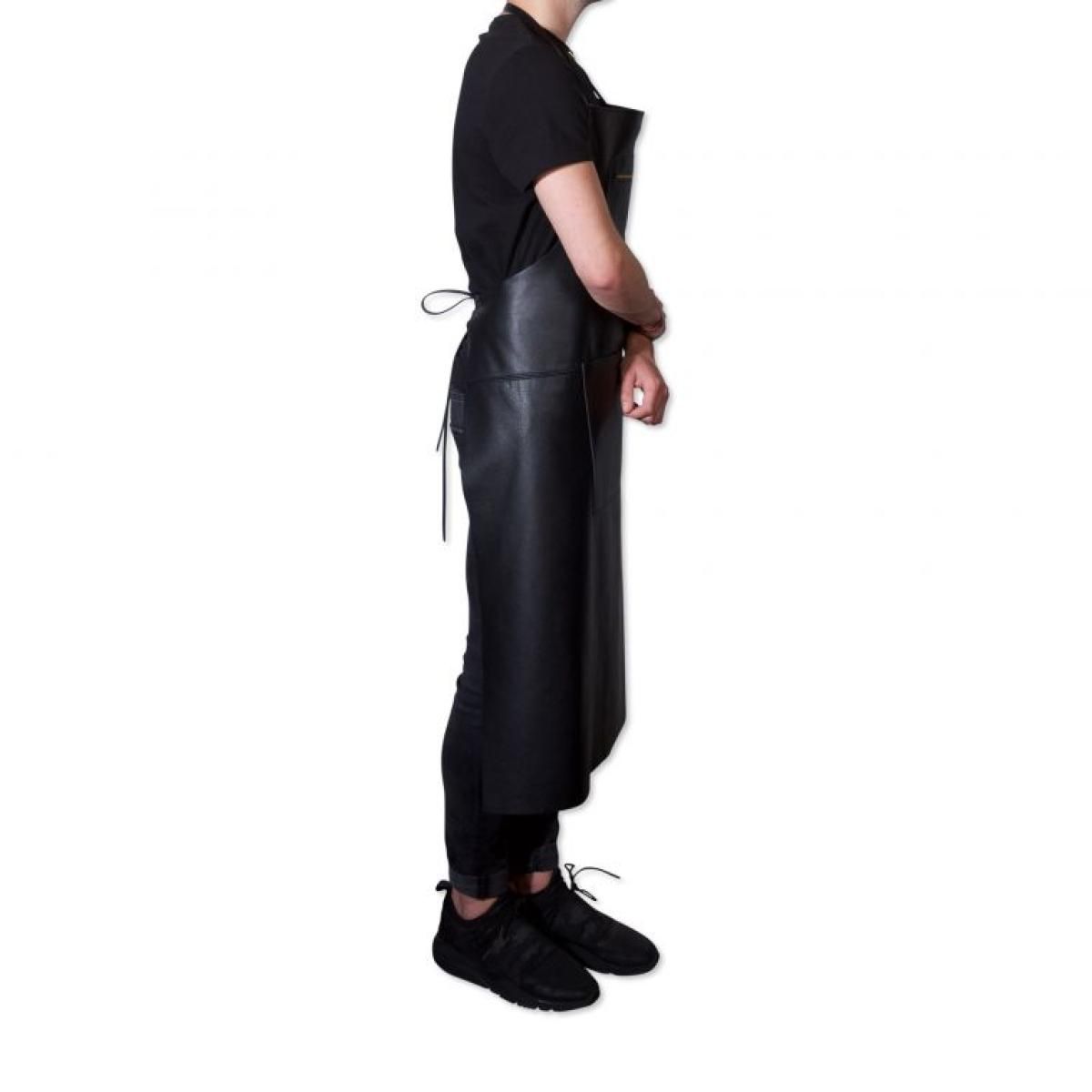 DUTCHDELUXES Zipper Style Forkle i skinn | ekstra langt | Sort