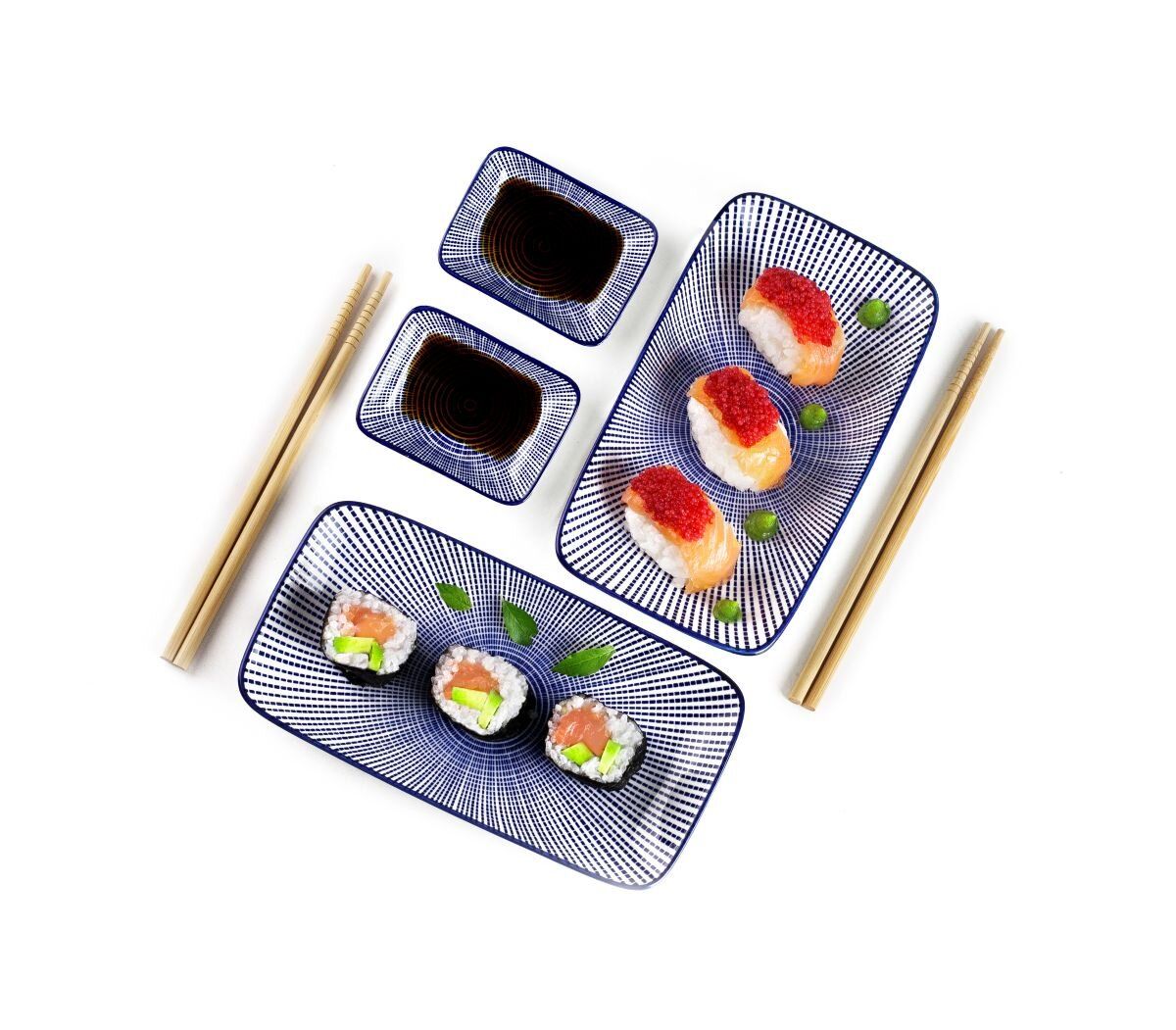 IBILI Sushisett for to personer i porselen og bambus.