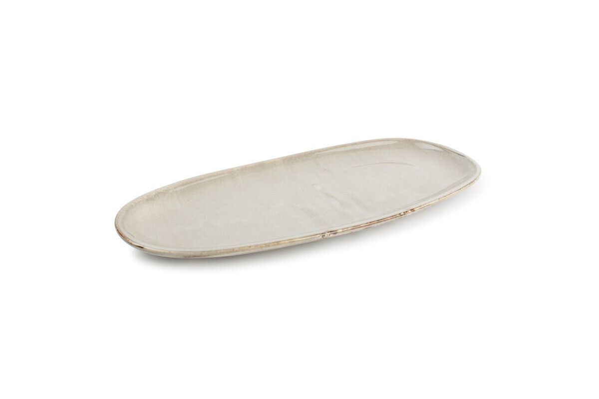 FINE2DINE Ceres Avlang Tallerken 34x14,5cm | Grågrønn