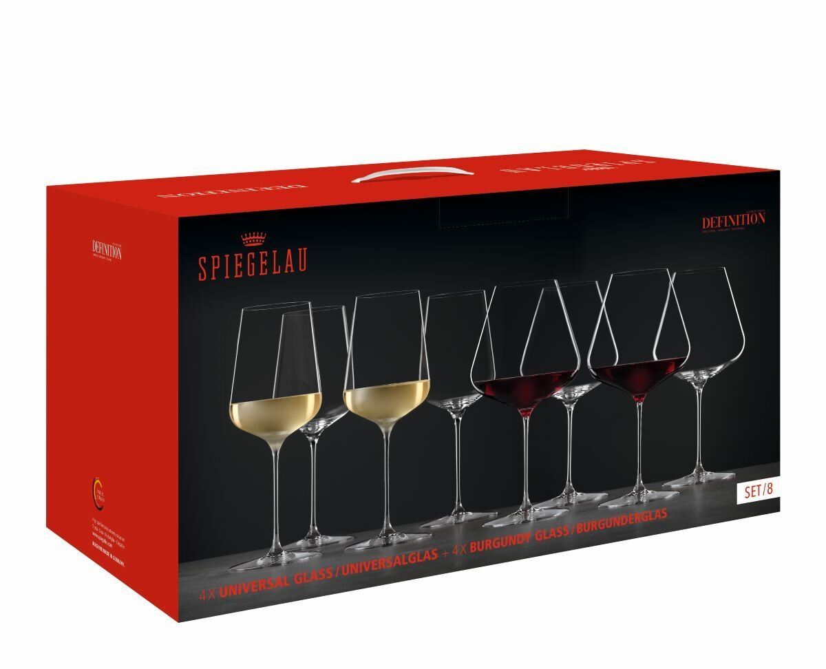 SPIEGELAU Definition 8pk (4 Burgund og 4 Universal)