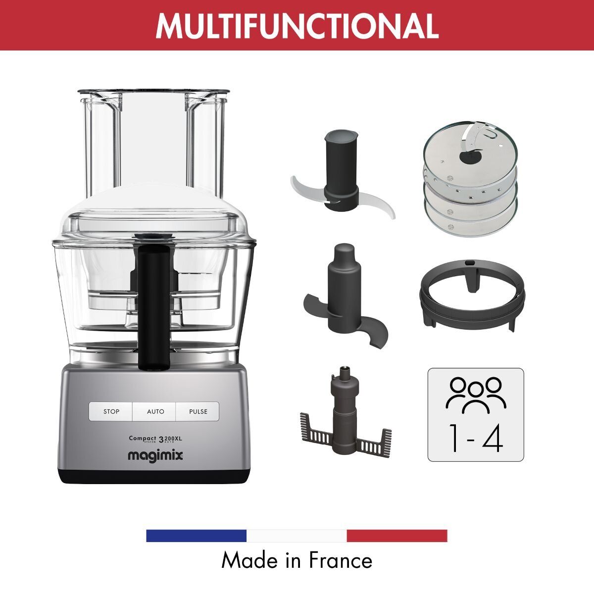 MAGIMIX Food processor CS3200 XL Matte Chrome