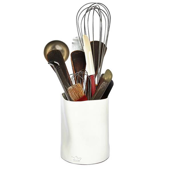 Hovedbilde DUTCHDELUXES Dented Redskapsholder i keramikk H19cm Hvit