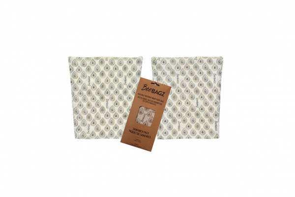 Hovedbilde BEEBAGZ Medium Matposer av Bivokspapir, Grå, 2pk